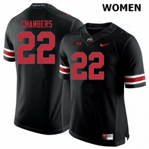 NCAA Ohio State Buckeyes Women's #22 Steele Chambers Blackout Nike Football College Jersey FSF6745YT